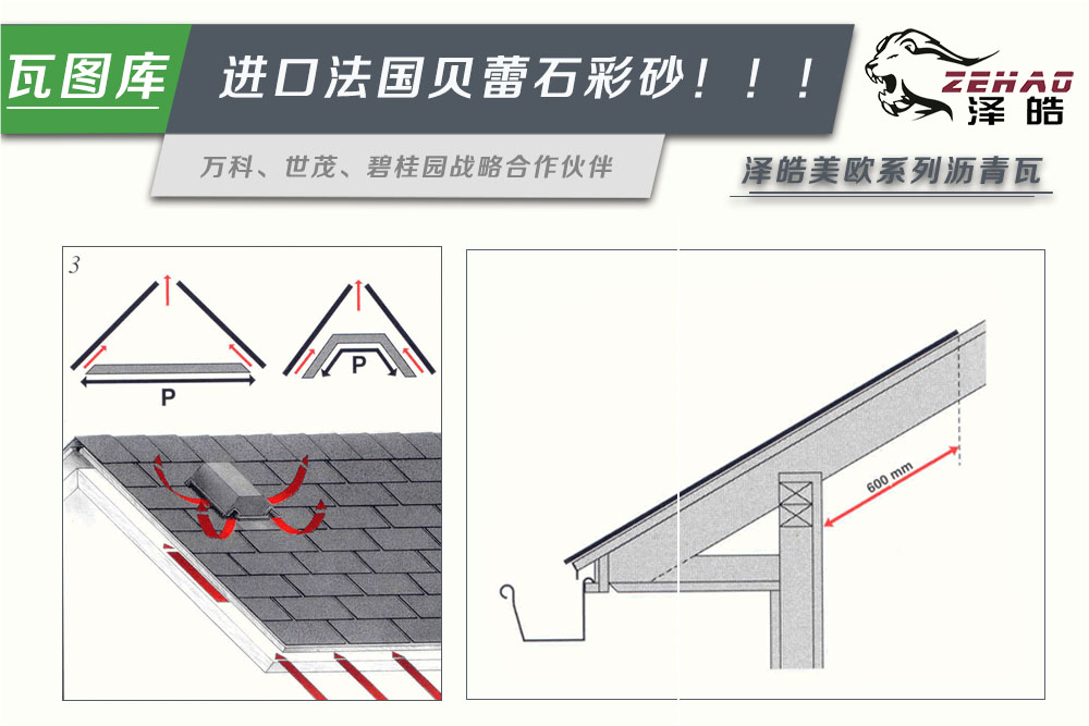 彩色瀝青瓦屋面防水處理